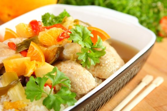 Gotowany kurczak z imbirem