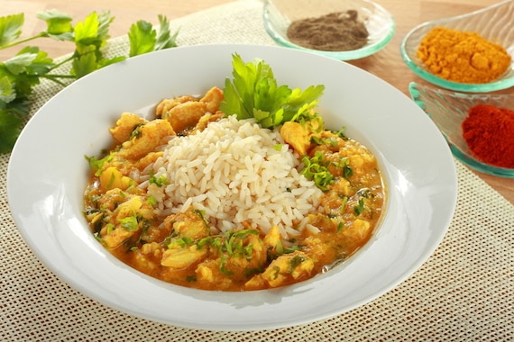 Kurczak curry z wiórkami kokosowymi 