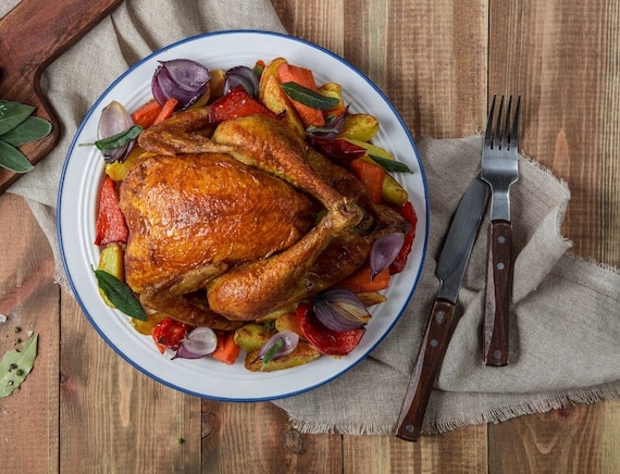 Kurczak pieczony z warzywami