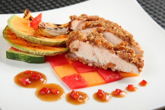 Kurczak w sosie z owocami