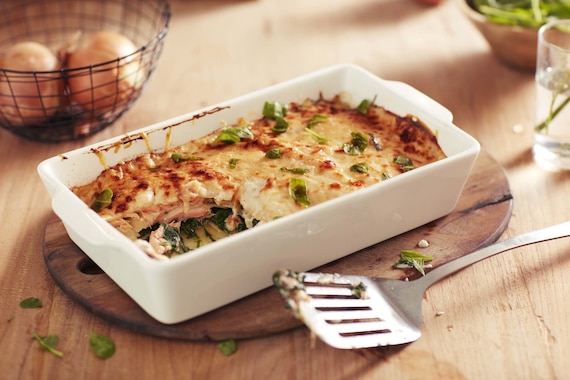 Lasagne z łososiem i szpinakiem