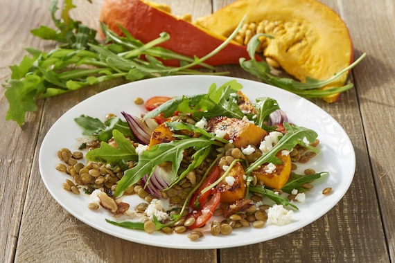 Sałatka z soczewicy z dynią