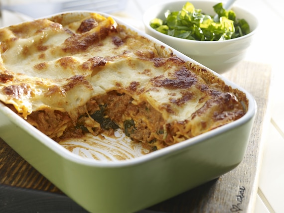 Lasagne ze szpinakiem i mięsem mielonym