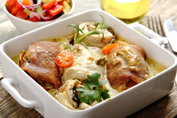 Naleśniki z kurczakiem i pieczarkami