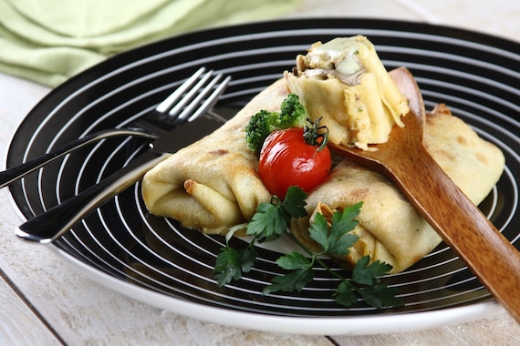 Naleśniki z pieczarkami i kurczakiem