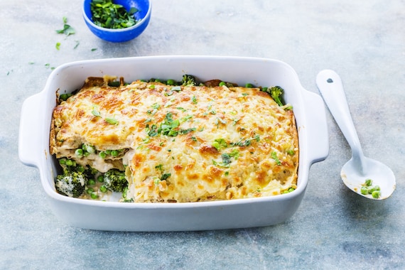 Naleśnikowa lazania z zielonymi warzywami