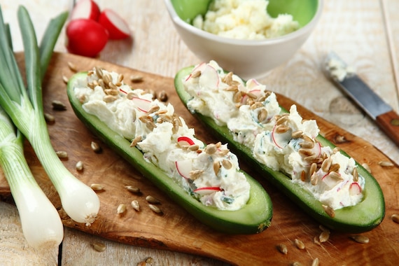 Ogórki faszerowane twarożkiem