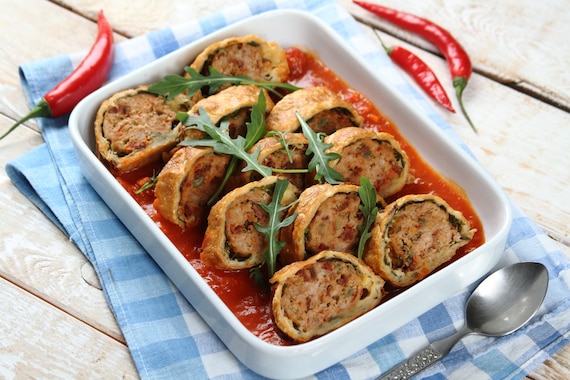 Paszteciki mięsne w cieście francuskim