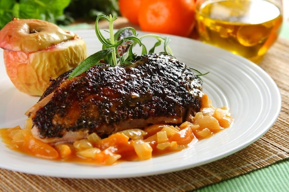 Pieczona kaczka w pomarańczowym sosie 