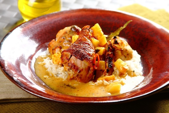 Pieczone pałki z kurczaka z ananasem i chili