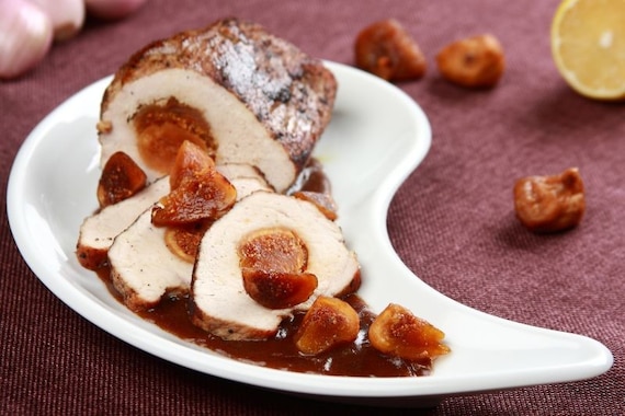 Pieczony schab z suszonymi figami