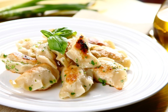 Pierogi z mięsem i kaszą kuskus