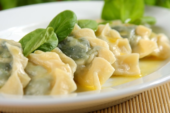 Pierogi ze szpinakiem i serem feta