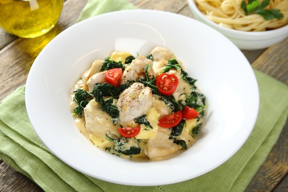 Piersi z kurczaka ze szpinakiem 