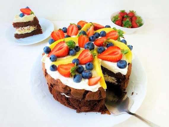 Bezglutenowy torcik z owocami