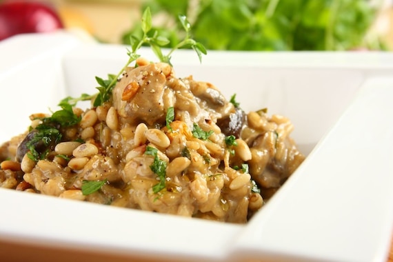 Risotto z grzybami (kurki, prawdziwki, maślaki) i kurczakiem