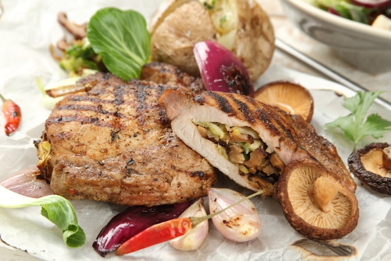 Schab faszerowany grzybami