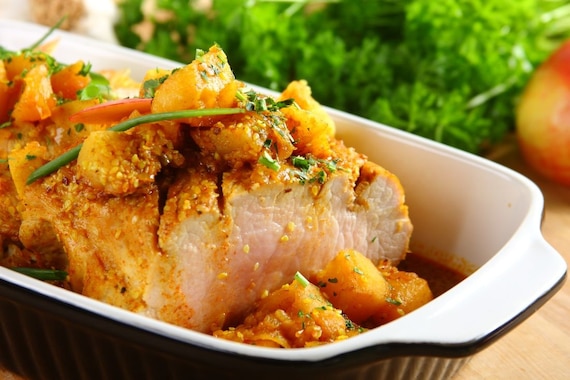 Schab z jabłkami i sezamem