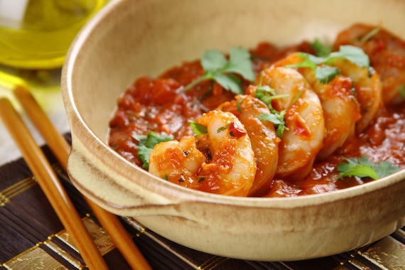Smażone krewetki w delikatnym curry