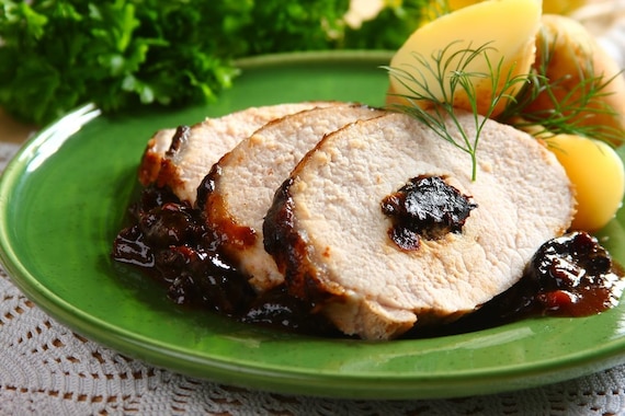 Pieczony schab ze śliwką w rękawie