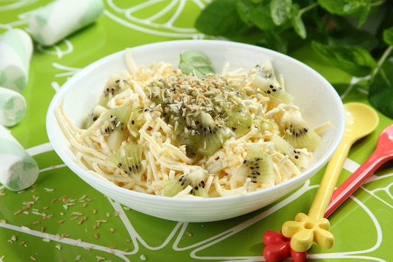Lodowe spaghetti waniliowe z kiwi