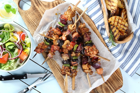 Szaszłyki z kurczaka z boczkiem