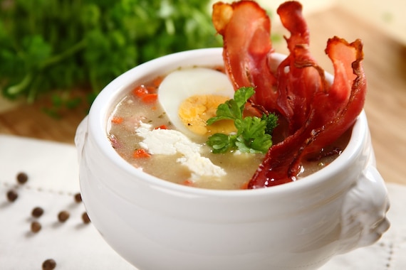 Szlachetny żurek z kozim serem 