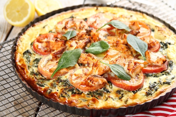 Tarta ze szpinakiem i łososiem