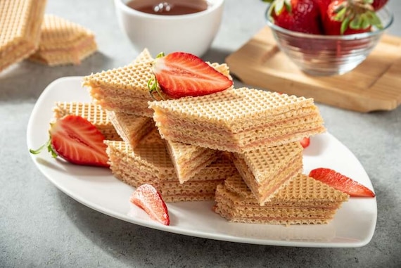 Wafle z galaretką