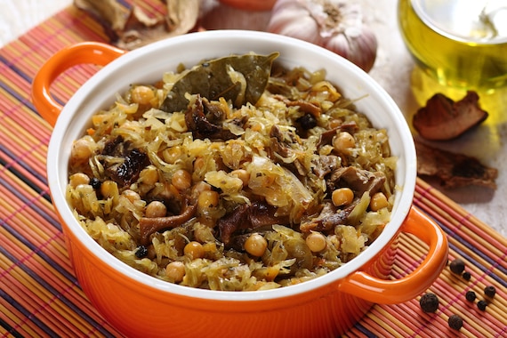 Kapusta wigilijna z grzybami i grochem