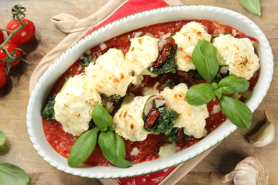 Zapiekane roladki z cukinii po włosku