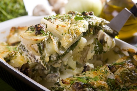 Zapiekanka ziemniaczana ze szpinakiem