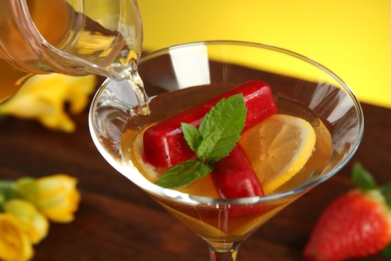 Zielona herbata z  musem truskawkowym 