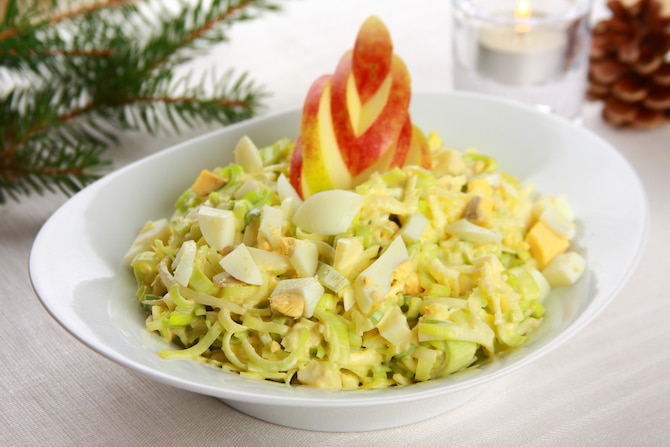 Surówka z porów z jajami