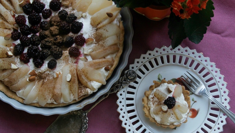 Jesienna tarta z gruszkami