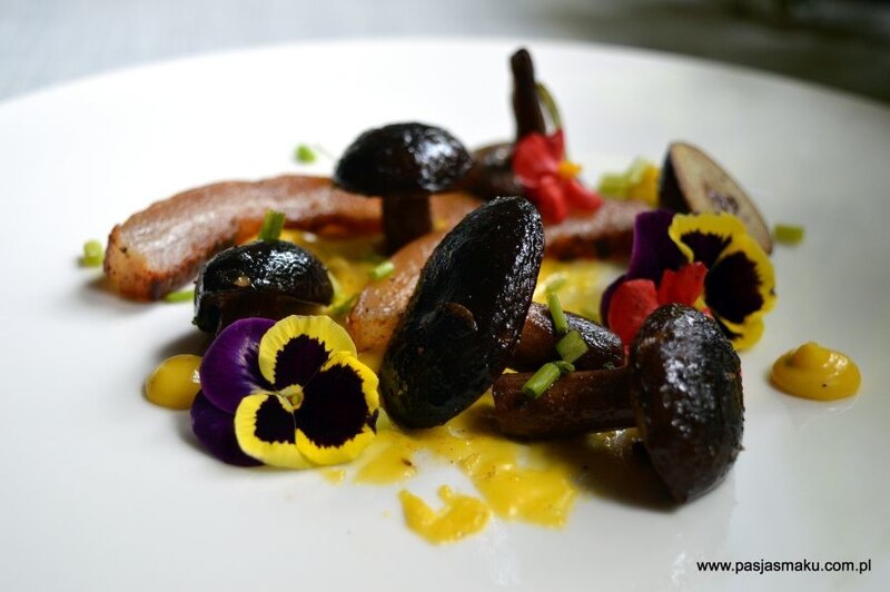 Podgrzybki, słonina, sos bearneński 